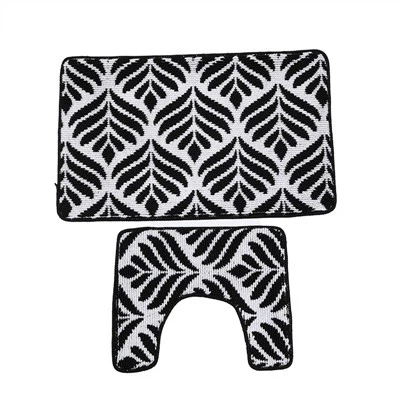 Tvö stykki svart bað teppi sett